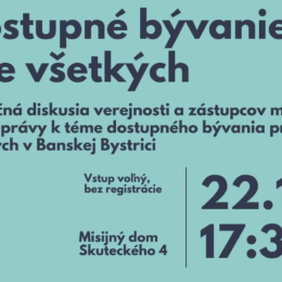 Pozvánka na verejnú diskusiu o bývaní v BB